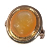 Early Victorian antique intaglio gold mens ring